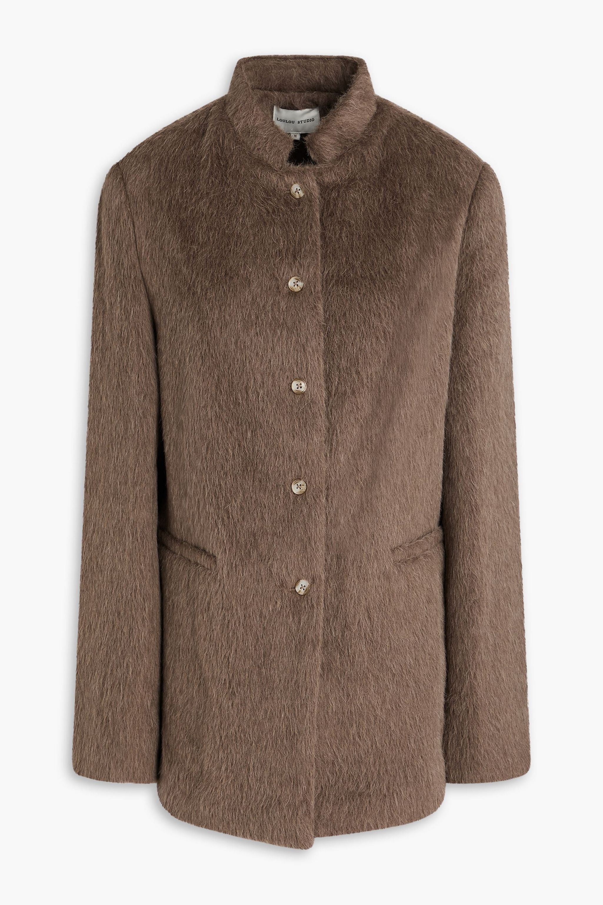 Loulou Studio veste Fidan alpaga et laine brun