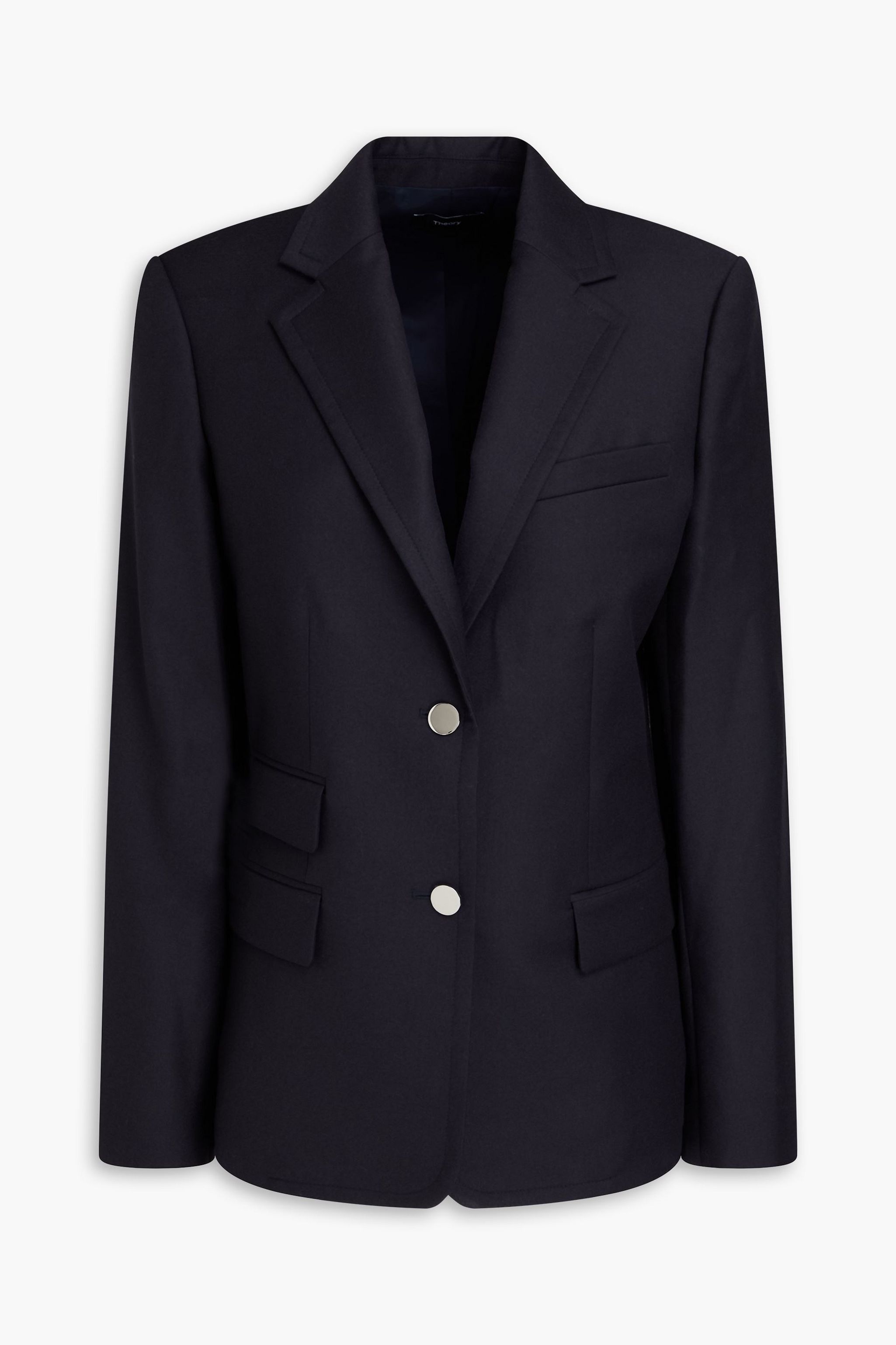 Theory blazer en flanelle de laine bleu marine