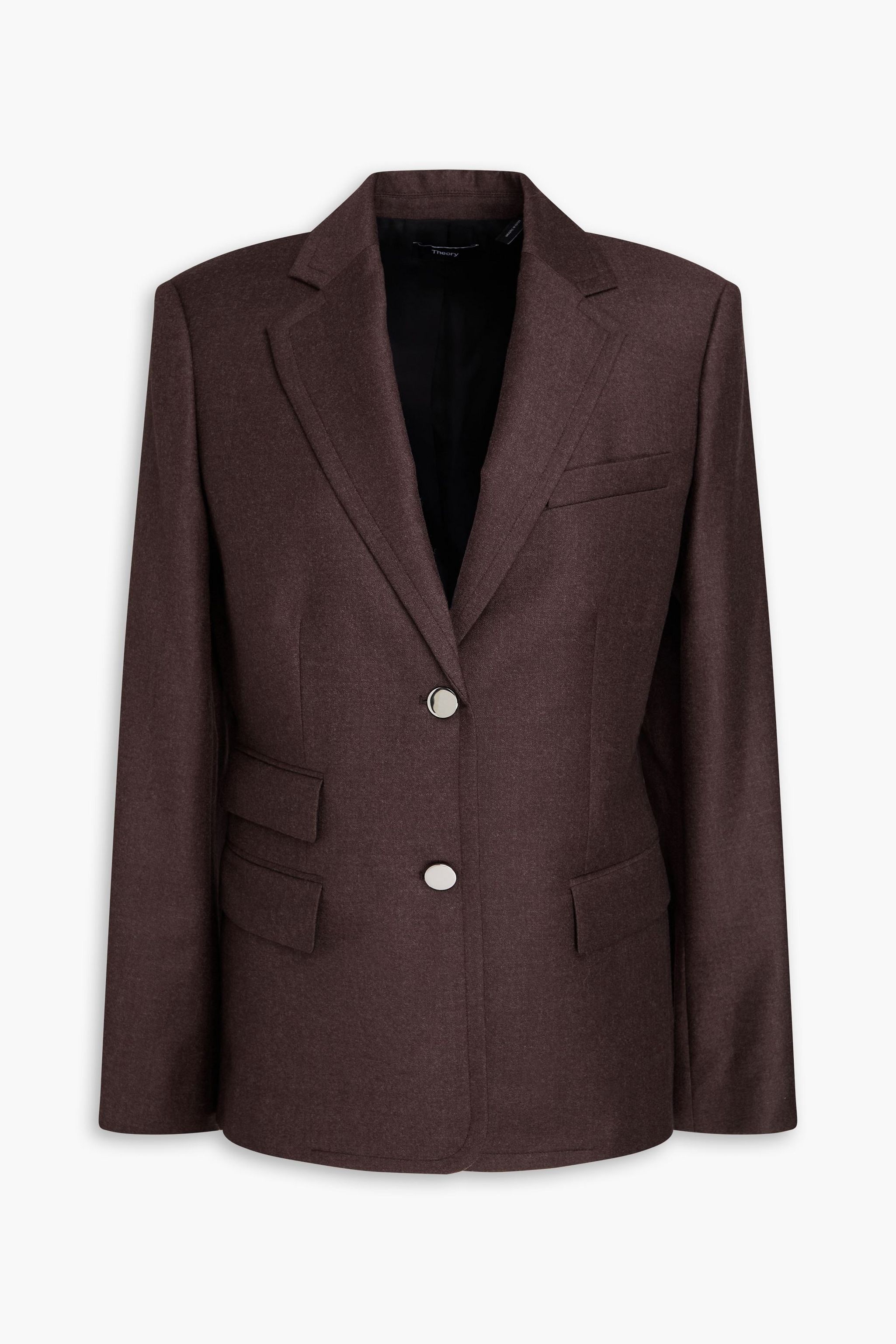 Theory blazer en flanelle de laine marron
